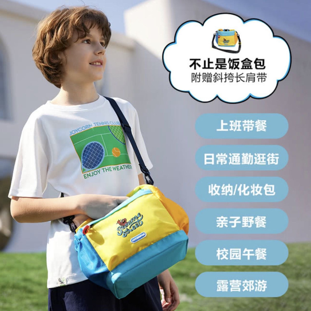 山姆芝麻街联名彩色饭盒包 两件装 防水保温 详情图 2