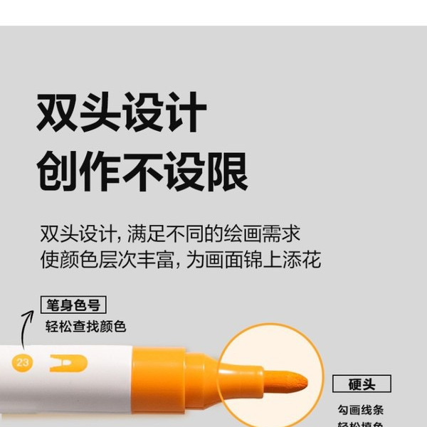 得力 双头丙烯马克笔80色 详情图 2