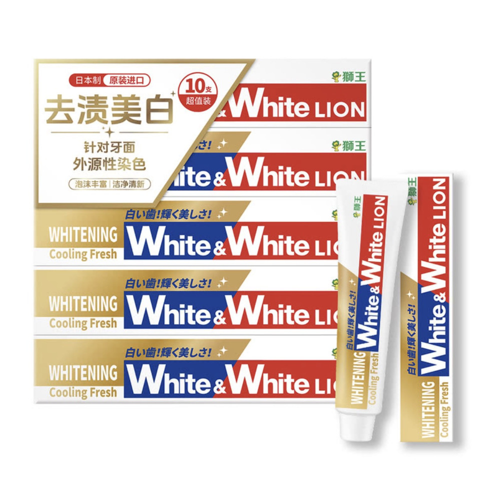 狮王 日本进口 美白清新牙膏 150g*10支